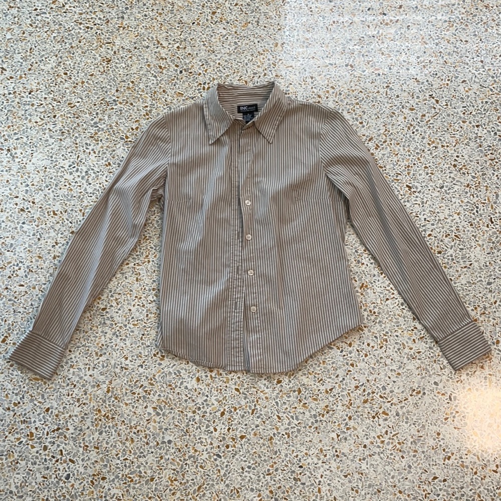 INC stretch Blouse button up 2